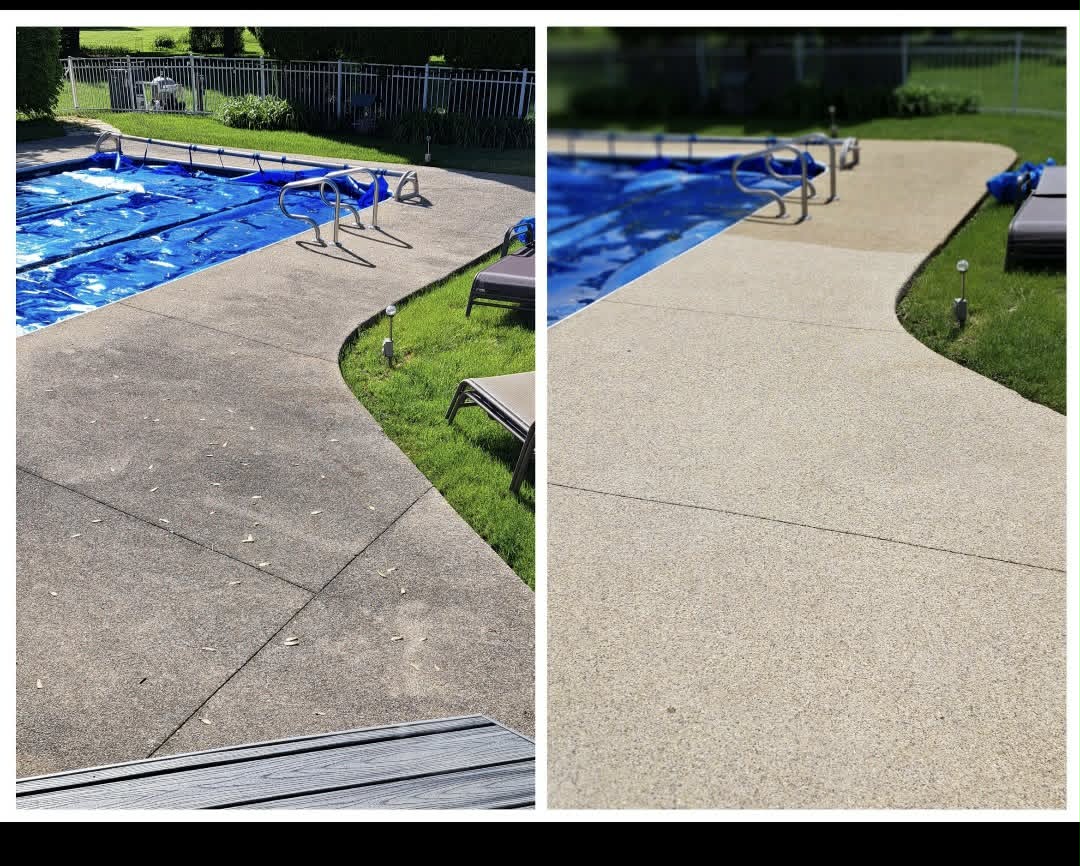 Hiebs Pressure Washing crew on a Saint Charles job